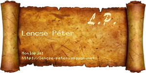 Lencse Péter névjegykártya
